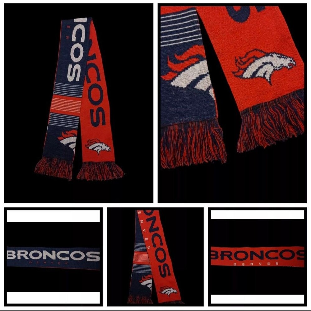 Denver Broncos NFL Knit Scarf BIG LOGO Double Sided New Style